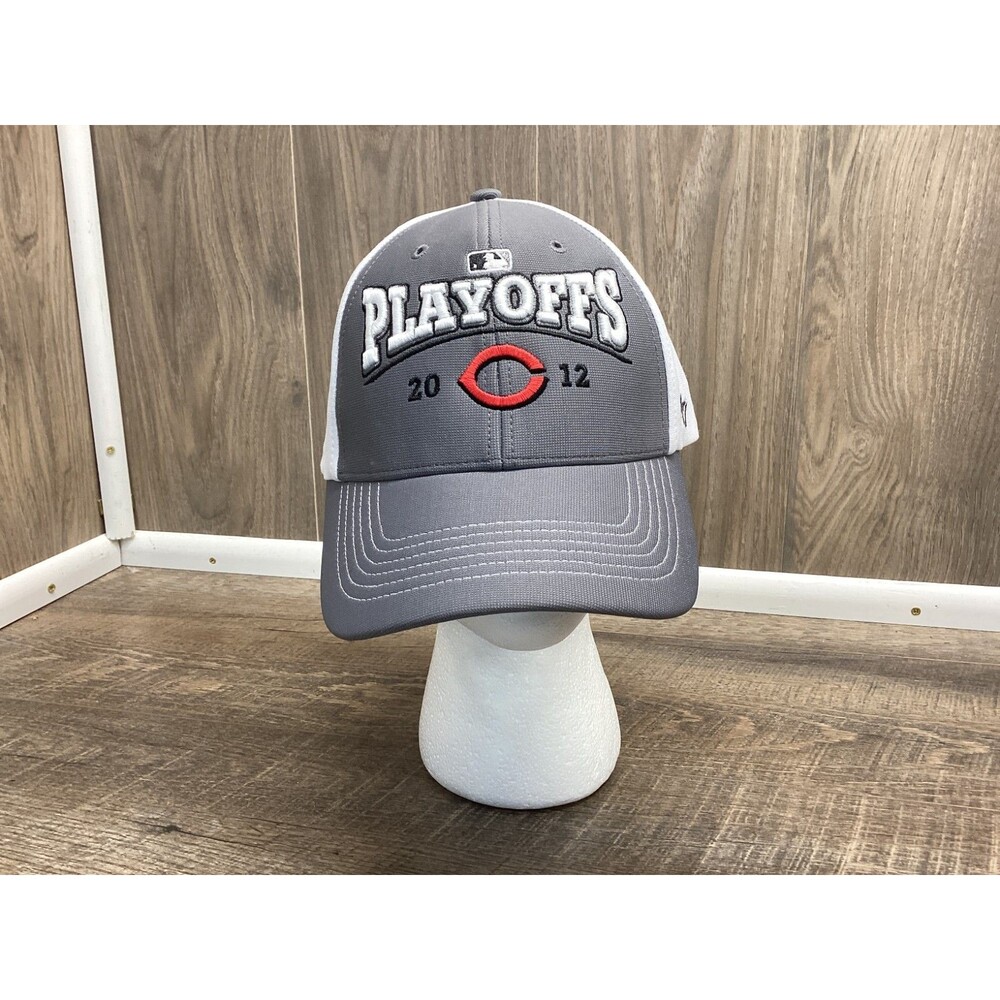 Cincinnati Reds Hat 2012 47’ brand playoffs Strapback Gray postseason cap